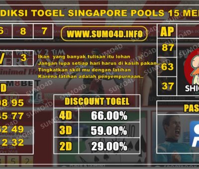 PREDIKSI TERBARU TOGEL SINGAPORE POOLS 15 MEI 2019