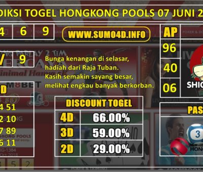 PREDIKSI TERAKURAT TOGEL HONGKONG POOLS 07 JUNI 2019