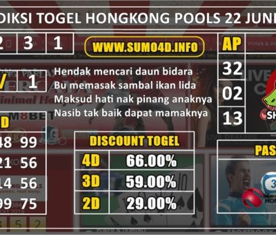 PREDIKSI TOGEL HONGKONG POOLS 22 JUNI 2019