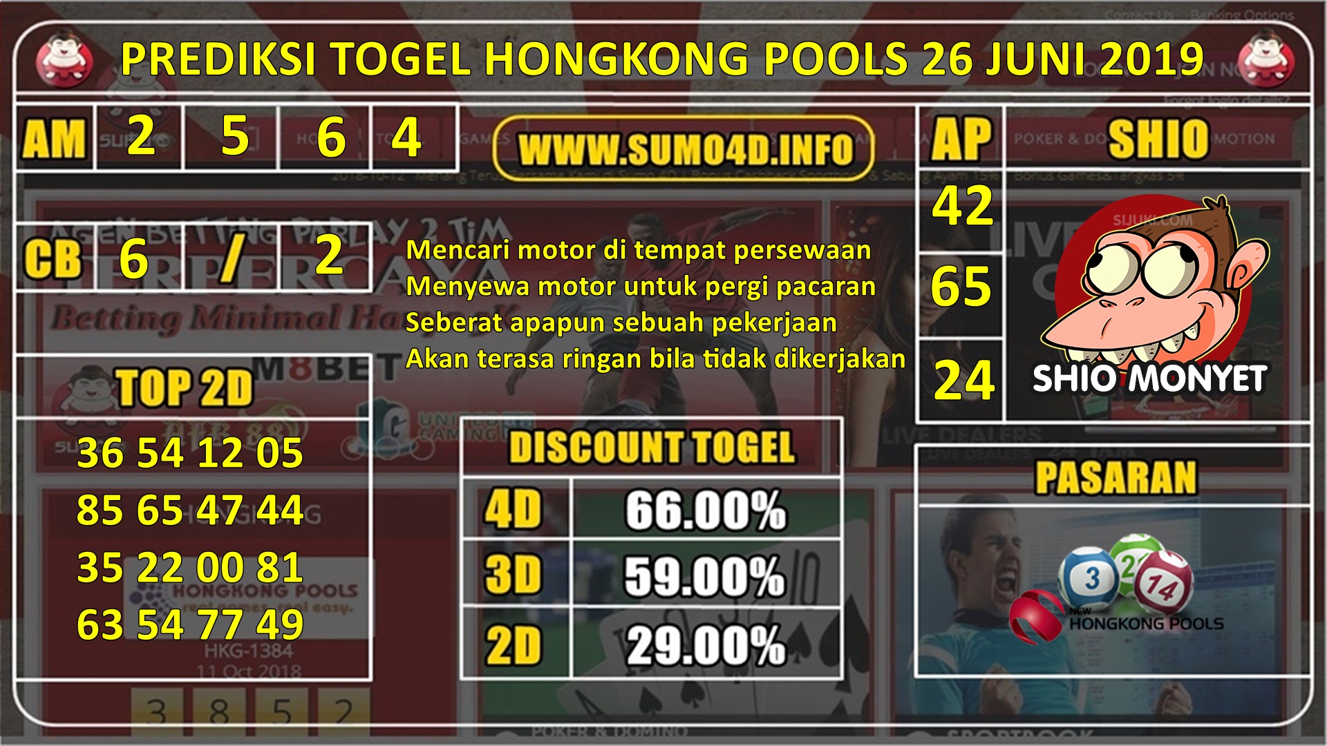 BOCORAN ANGKA MAIN HONGKONG POOLS 26 JUNI 2019