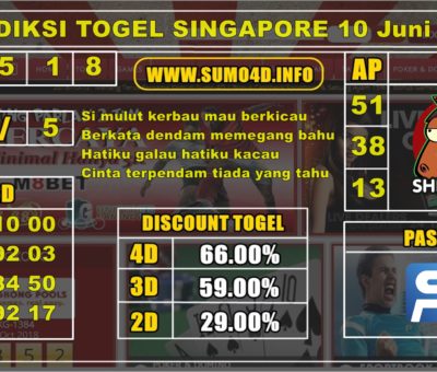 BOCORAN TOGEL SINGAPORE POOLS 10 JUNI 2019