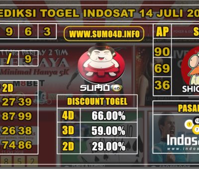 PREDIKSI TOGEL INDOSAT 14 JULI 2019