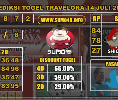 PREDIKSI TOGEL TRAVELOKA 14 JULI 2019