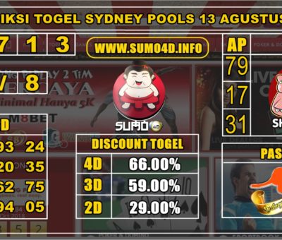 PREDIKSI TOGEL SYDNEY POOLS 13 AGUSTUS 2019