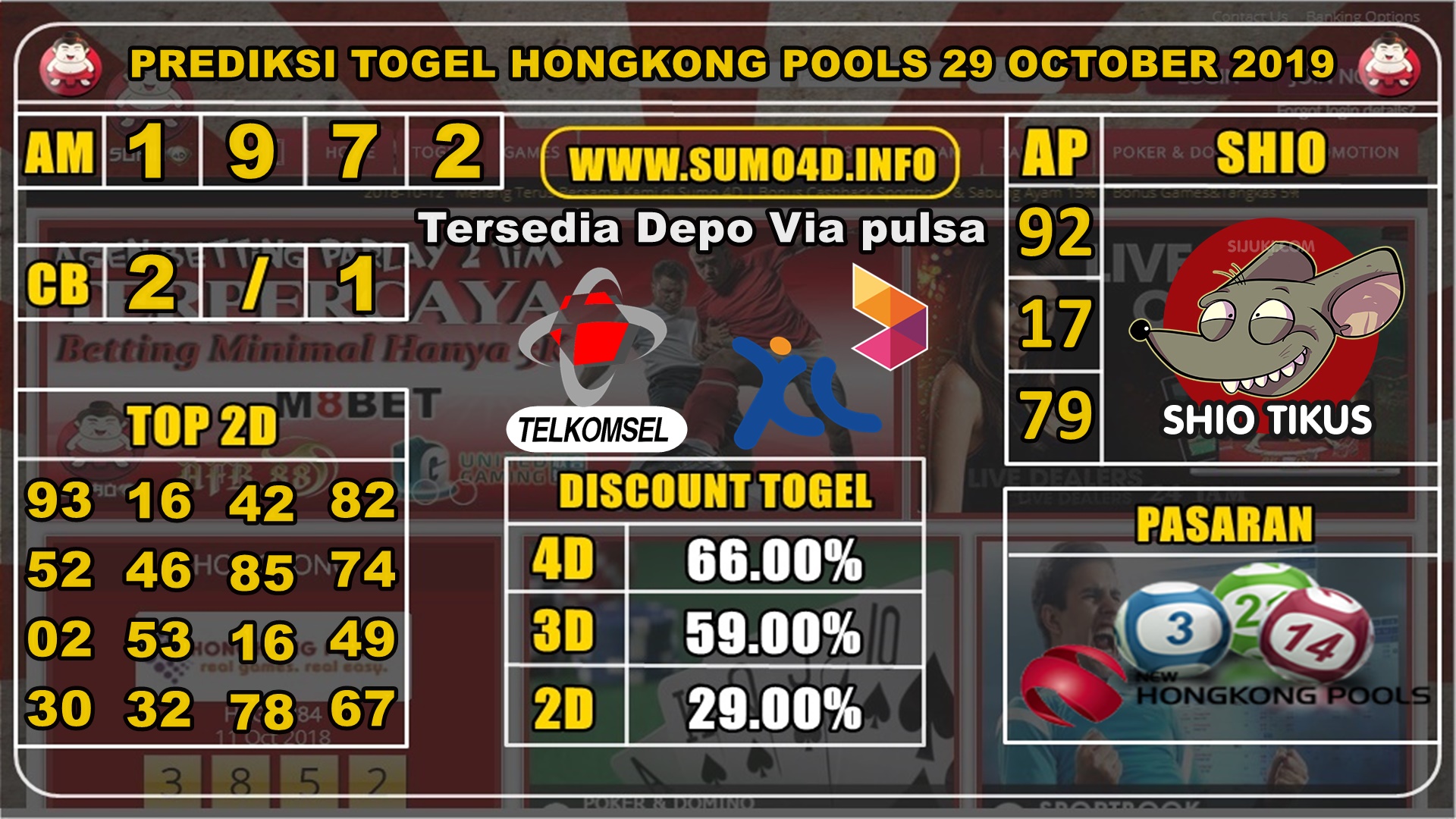 PREDIKSI TOGEL HONGKONG POOLS 29 OKTOBER 2019