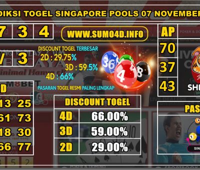 PREDIKSI TOGEL SINGAPORE POOLS 07 NOVEMBER 2019