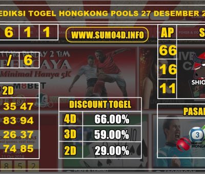 PREDIKSI TOGEL HONGKONG POOLS 27 DESEMBER 2019