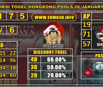 PREDIKSI TOGEL HONGKONG POOLS 26 JANUARY 2020