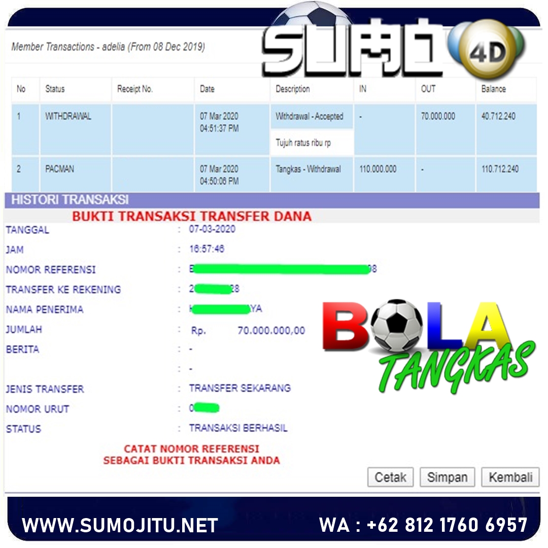 BUKTI PEMBAYARAN JACKPOT 70JUTA MEMBER SUMO4D