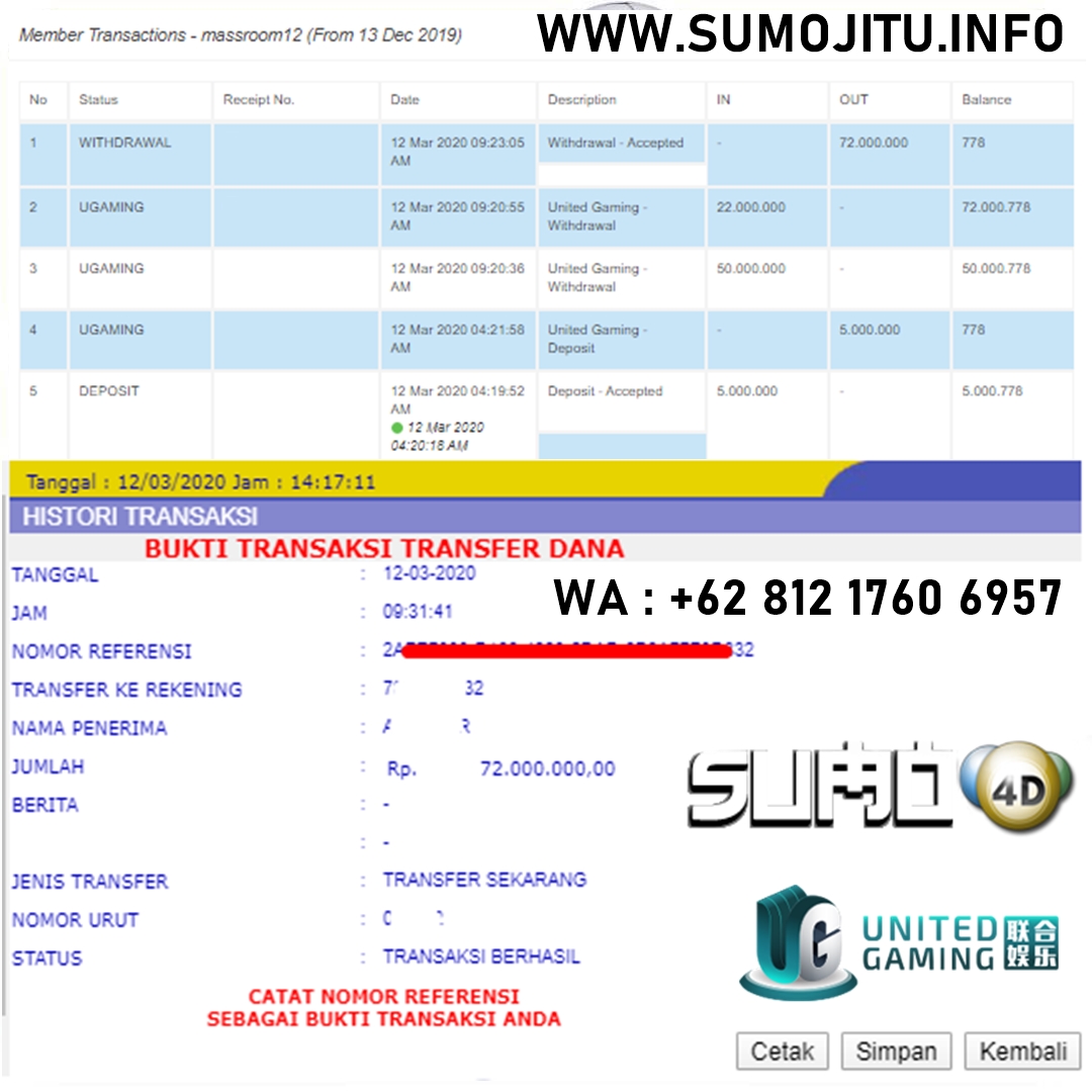 BUKTI PEMBAYARAN JACKPOT 72JUTA MEMBER SUMO4D