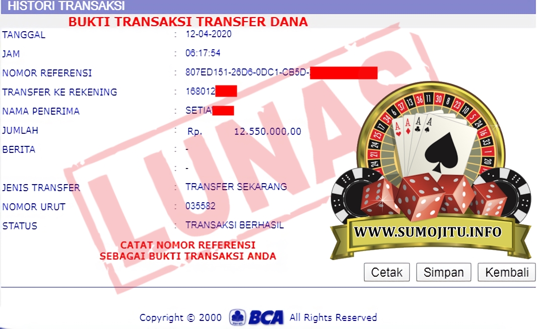 BUKTI PEMBAYARAN JACKPOT Rp 12.550.000 MEMBER SUMO4D