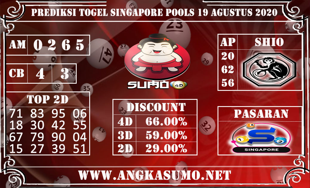 PREDIKSI TOGEL SINGAPORE POOLS 19 AGUSTUS 2020