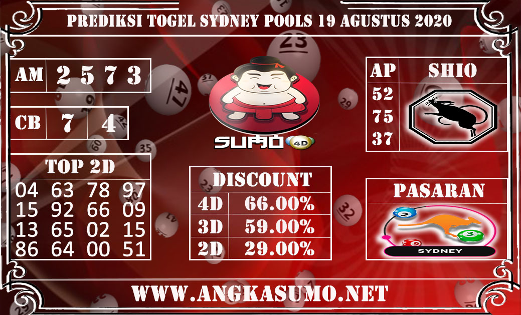 PREDIKSI TOGEL SYDNEY POOLS 19 AGUSTUS 2020