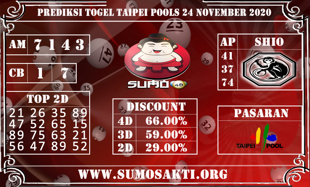 PREDIKSI TOGEL TAIPEI POOLS 24 NOVEMBER 2020