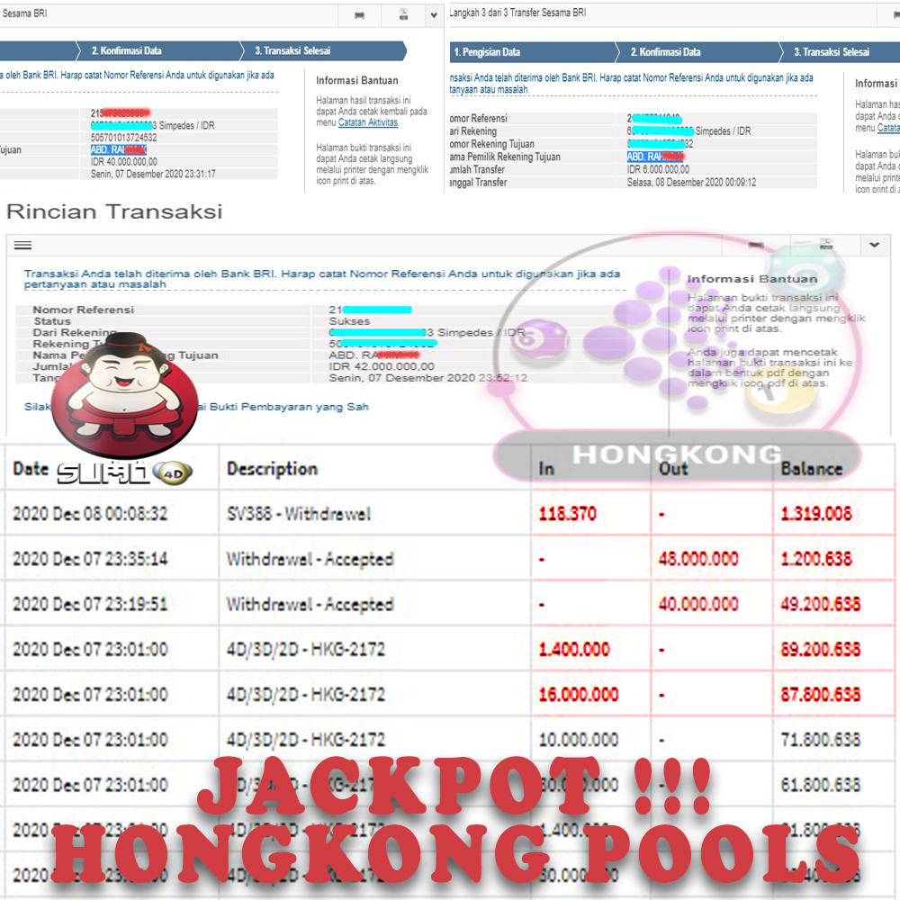 JACKPOT HONGKONG POOLS Rp 88.000.000 MEMBER SUMO4D