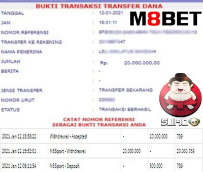 BUKTI JACKPOT SPORTBOOK Rp 20.000.000 MEMBER SUMO4D