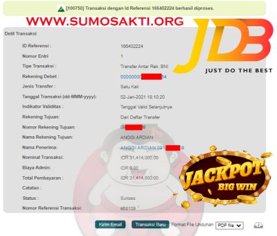 BUKTI JACKPOT SLOT GAMES Rp 31.414.000 MEMBER SUMO4D