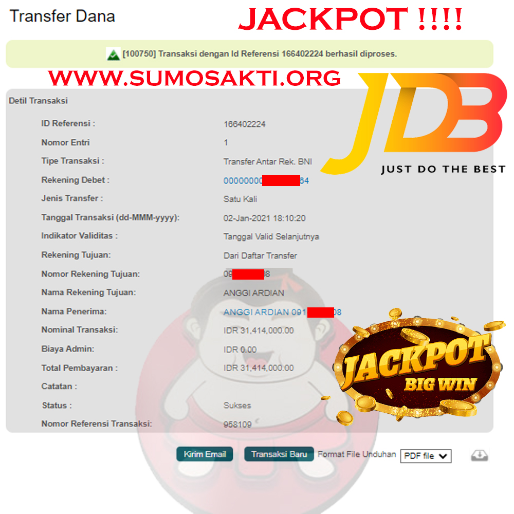 BUKTI JACKPOT SLOT GAMES Rp 31.414.000 MEMBER SUMO4D