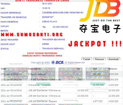 BUKTI JACKPOT SLOT GAMES Rp 22.000.000 MEMBER SUMO4D