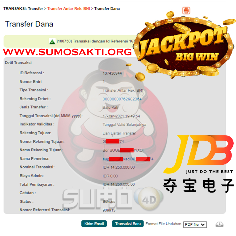 BUKTI JACKPOT SLOT GAMES Rp 14.250.000 MEMBER SUMO4D