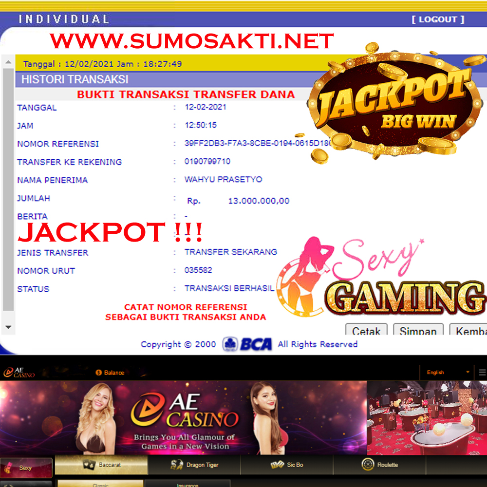 BUKTI JACKPOT SPORTBOOKS Rp 13.000.000 MEMBER SUMO4D