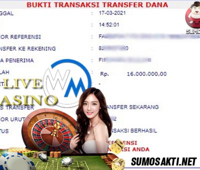 BUKTI JACKPOT LIVE CASINO Rp 16.000.000 MEMBER SUMO4D