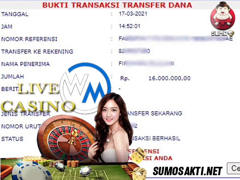 BUKTI JACKPOT LIVE CASINO Rp 16.000.000 MEMBER SUMO4D