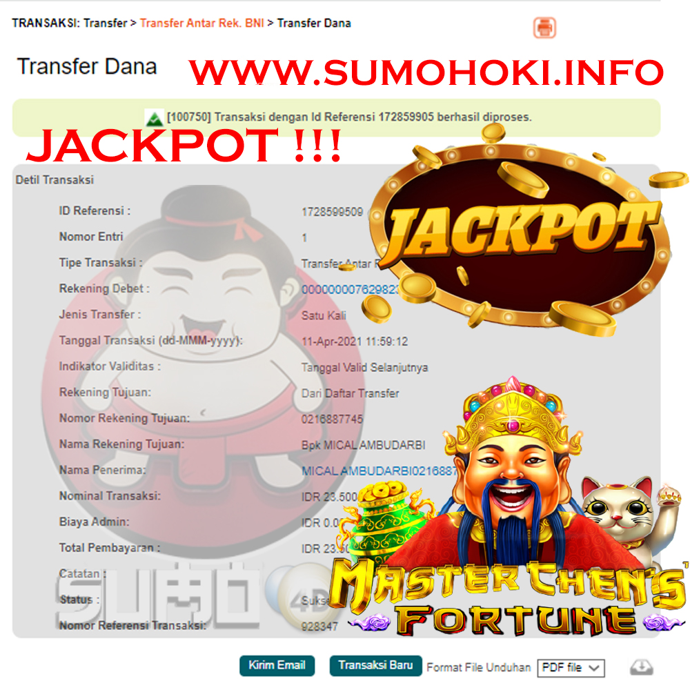 BUKTI JACKPOT SLOT GAMES Rp 23.500.000 MEMBER SUMO4D