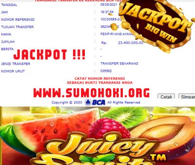 BUKTI JACKPOT SLOT GAMES Rp 23.400.000 MEMBER SUMO4D