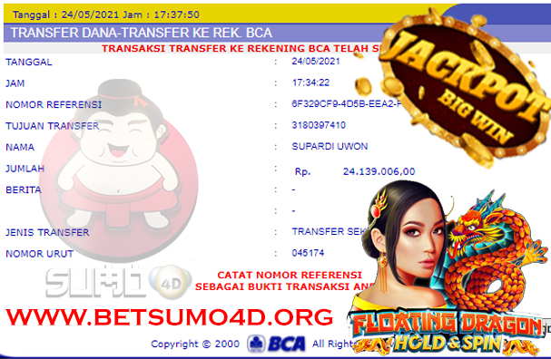 BUKTI JACKPOT SLOT GAMES Rp 24.139.006 MEMBER SUMO4D