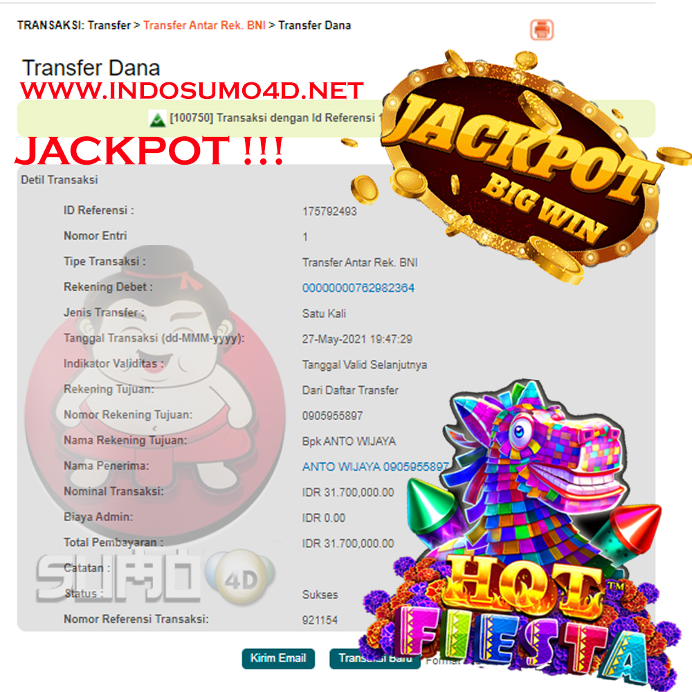 BUKTI JACKPOT SLOT GAMES Rp 31.700.000 MEMBER SUMO4D