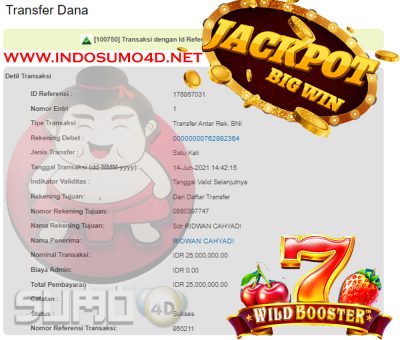 BUKTI JACKPOT SLOT GAMES Rp 25.000.000 MEMBER SUMO4D