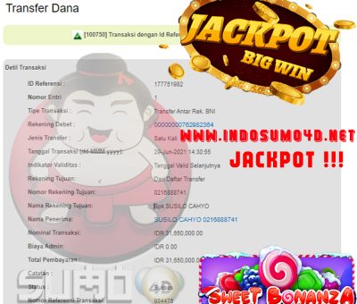 BUKTI JACKPOT SLOT GAMES Rp 31.650.000 MEMBER SUMO4D