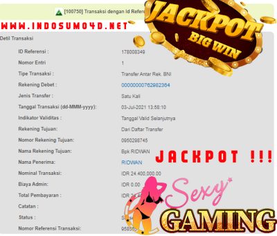 BUKTI JACKPOT CASINO Rp 24.400.000 MEMBER SUMO4D