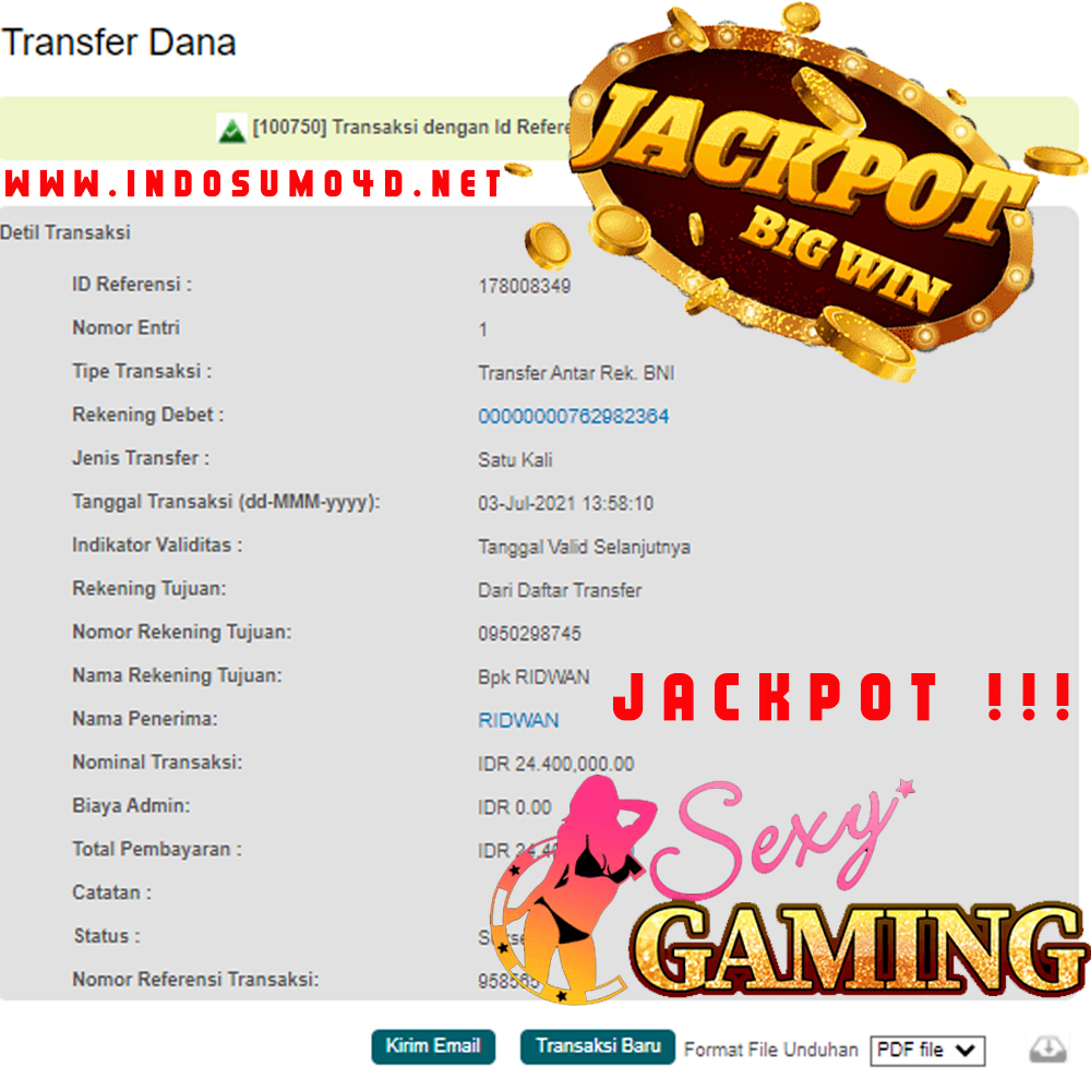 BUKTI JACKPOT CASINO Rp 24.400.000 MEMBER SUMO4D