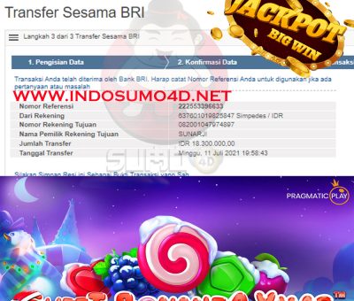 BUKTI JACKPOT SLOT GAMES Rp 18.300.000 MEMBER SUMO4D