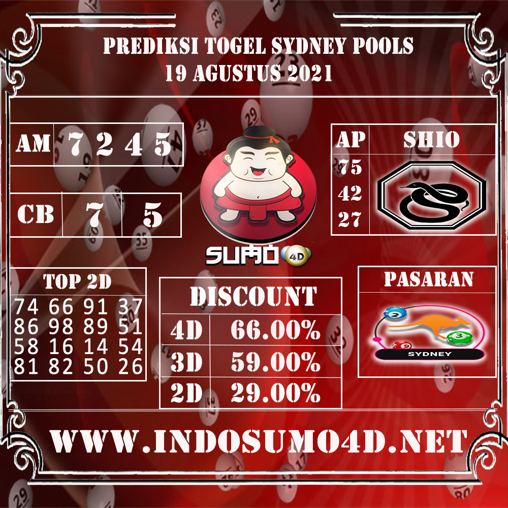 PREDIKSI TOGEL SYDNEY POOLS 19 AGUSTUS 2021