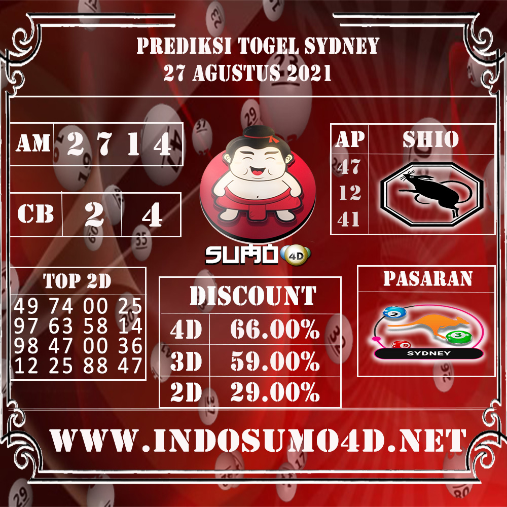 PREDIKSI TOGEL SYDNEY POOLS 27 AGUSTUS 2021