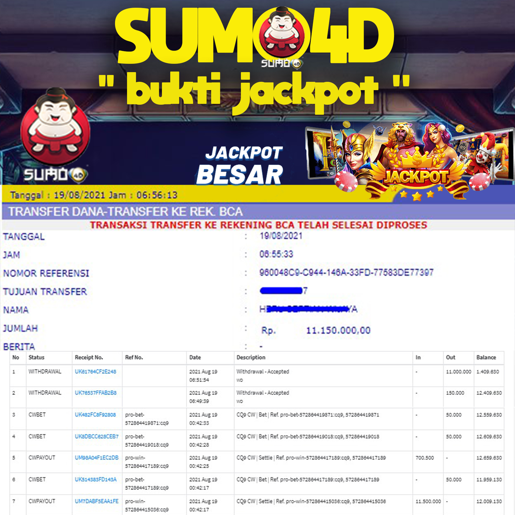 BUKTI JP TEMBUS DI SLOTGAME CQ9 SUMO4D