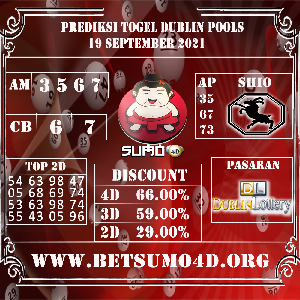 PREDIKSI TOGEL DUBLIN LOTTERY 19 SEPTEMBER 2021