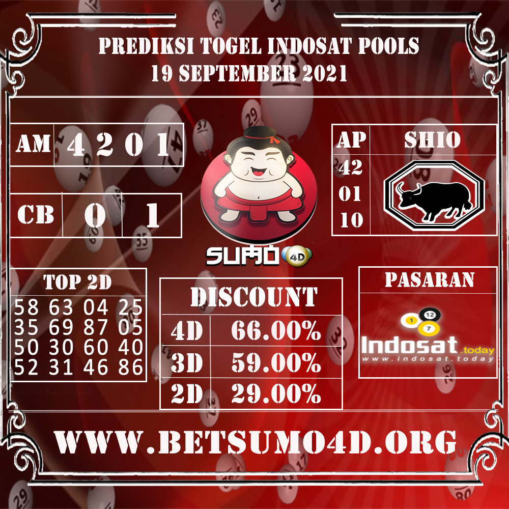 PREDIKSI TOGEL INDOSAT POOLS 19 SEPTEMBER 2021