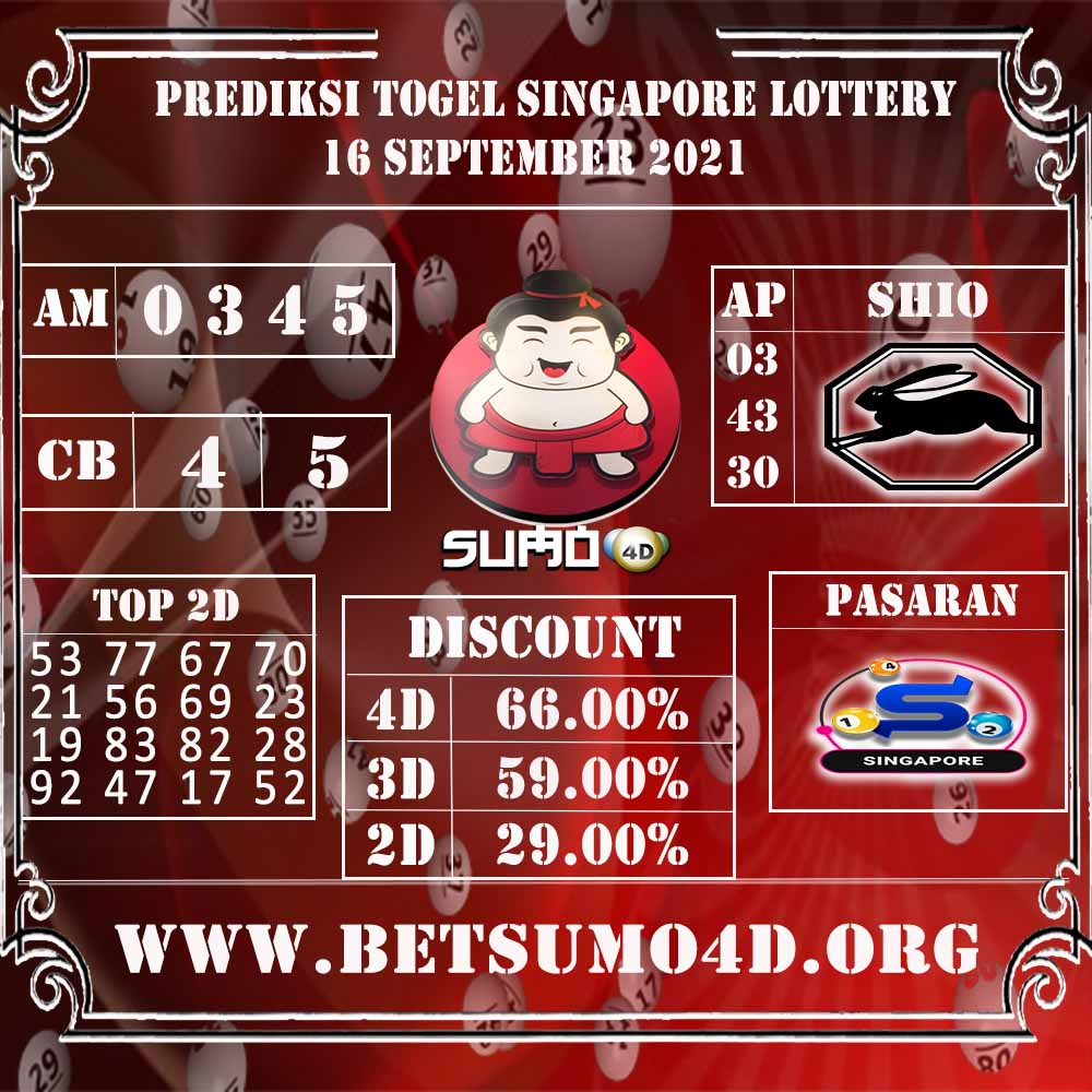 PREDIKSI TOGEL SINGAPORE POOLS 16 SEPTEMBER 2021