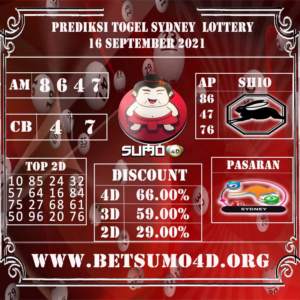 PREDIKSI TOGEL SYDNEY POOLS 16 SEPTEMBER 2021