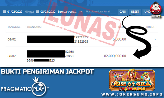 BUKTI JACKPOT PRAGMATIC PLAY 08 FEBRUARI 2022 SUMO4D