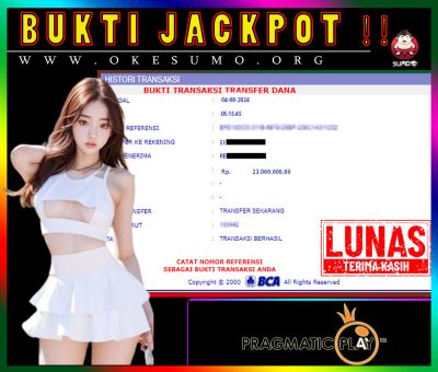 BUKTI KEMENANGAN SLOT PRAGMATIC04/AGUSTUS/2024