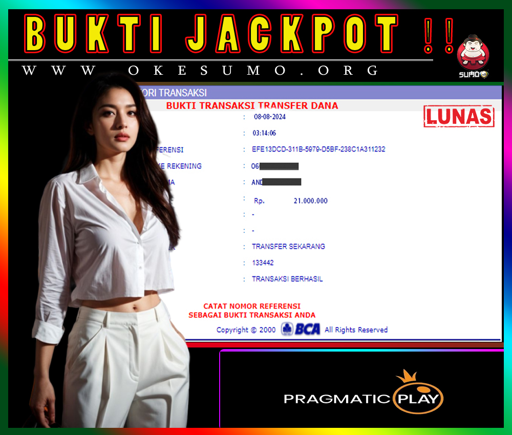 BUKTI KEMENANGAN SLOT PRAGMATIC08/AGUSTUS/2024