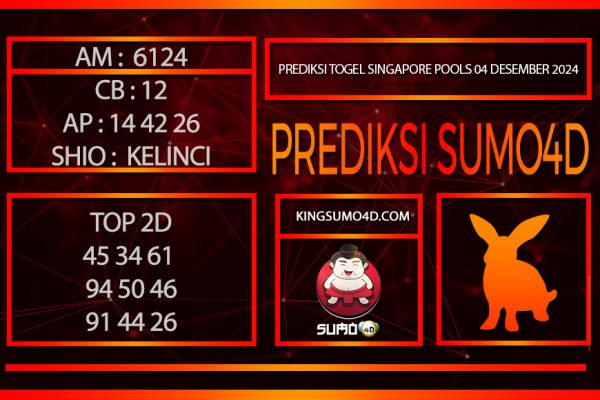 PREDIKSI TOGEL SINGAPORE POOLS/04/DESEMBER/2024