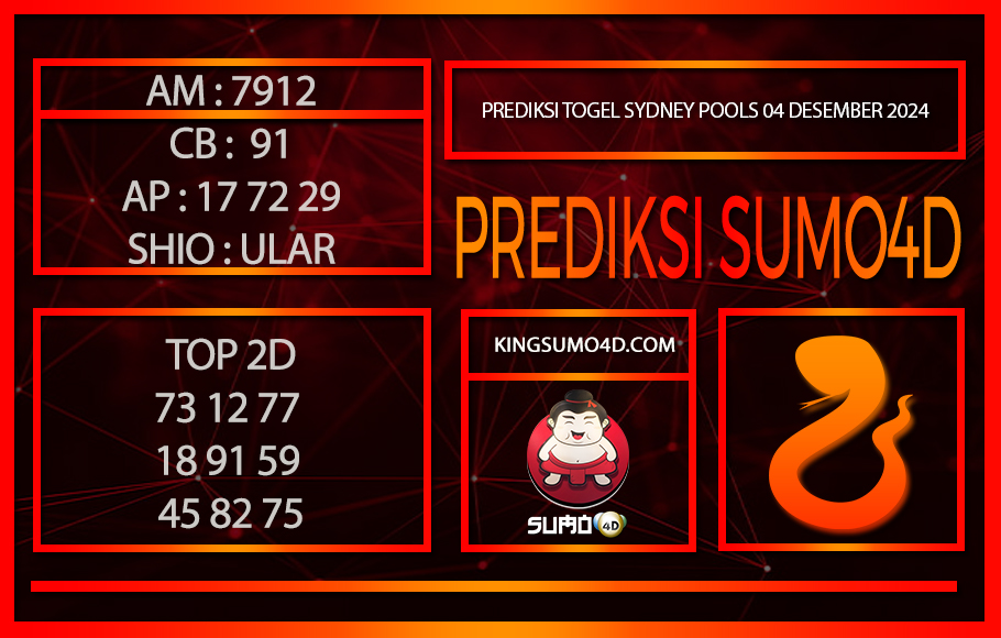 PREDIKSI TOGEL SYDNEY POOLS/04/DESEMBER/2024